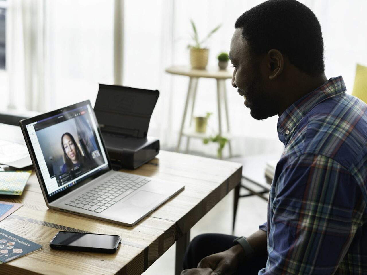 Warm virtual introduction on a video call